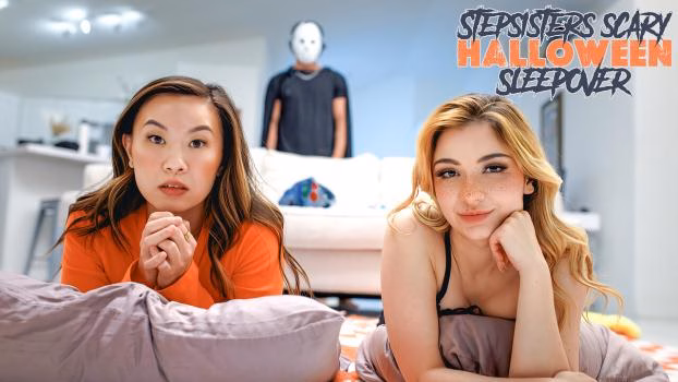 Step Siblings Caught Stepsisters Scary Halloween Sleepover S30 E6